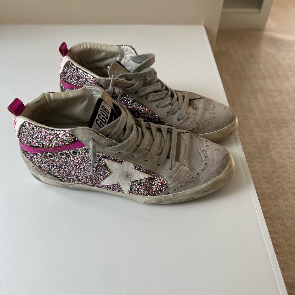 Golden goose pink mid star sneakers
